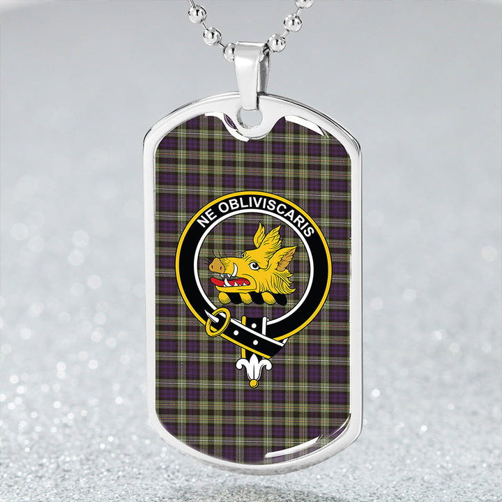Campbell of Argyll 1815 Weathered 2 Clan Badge Classic Tartan Dog Tag Necklace