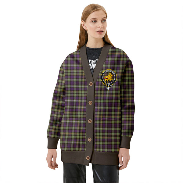 Campbell of Argyll 1815 Weathered 2 Clan Badge Tartan V-neck Cardigan
