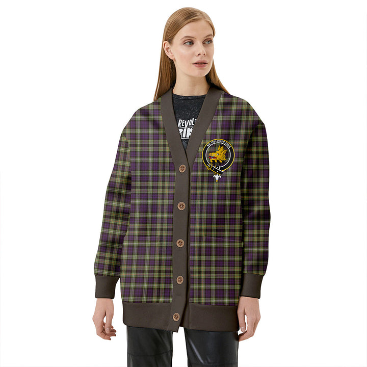 Campbell of Argyll 1815 Weathered 2 Clan Badge Tartan V-neck Cardigan