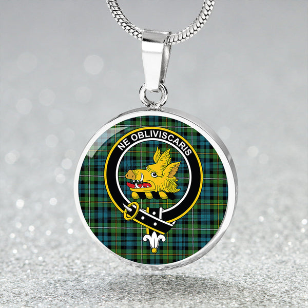 Campbell of Argyll Ancient 2 Clan Badge Tartan Classic Circle Necklace