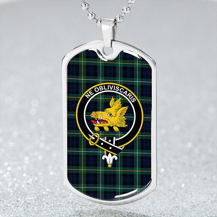 Campbell of Argyll Modern 2 Clan Badge Classic Tartan Dog Tag Necklace