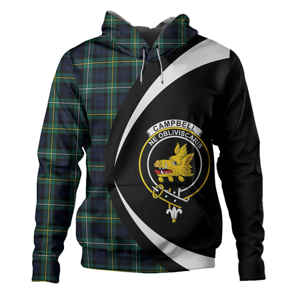 Campbell of Argyll Modern 2 Clan Badge Tartan Hoodie Circle Style