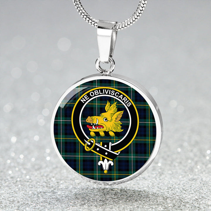 Campbell of Argyll Modern 2 Clan Badge Tartan Classic Circle Necklace