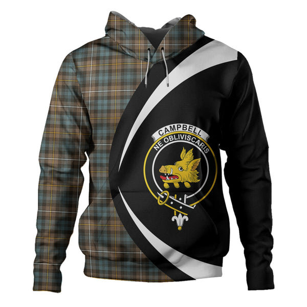 Campbell of Argyll Weathered 2 Clan Badge Tartan Hoodie Circle Style