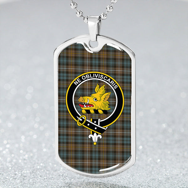 Campbell of Argyll Weathered 2 Clan Badge Classic Tartan Dog Tag Necklace