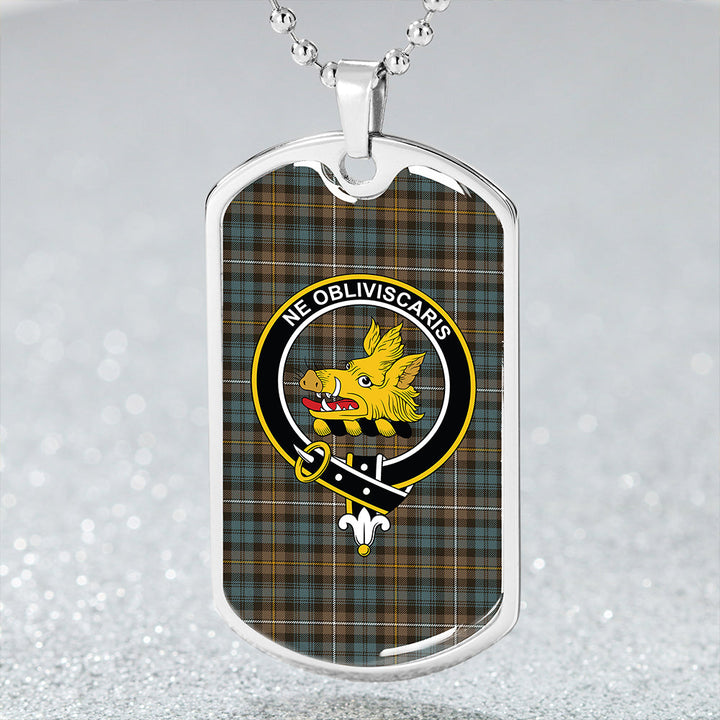 Campbell of Argyll Weathered 2 Clan Badge Classic Tartan Dog Tag Necklace