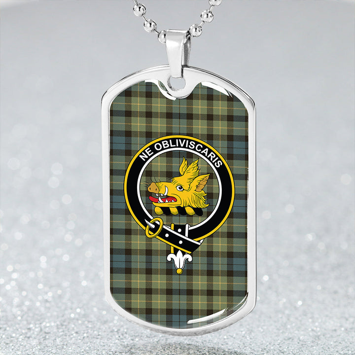 Campbell of Breadalbane 1819 Weathered 2 Clan Badge Classic Tartan Dog Tag Necklace