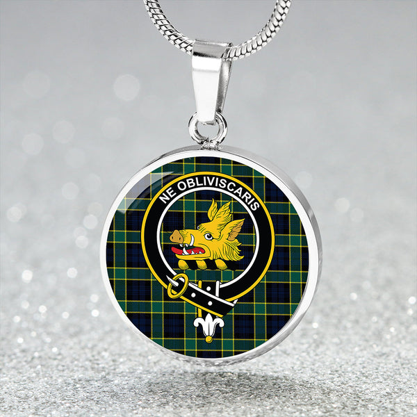 Campbell of Breadalbane Modern 2 Clan Badge Tartan Classic Circle Necklace