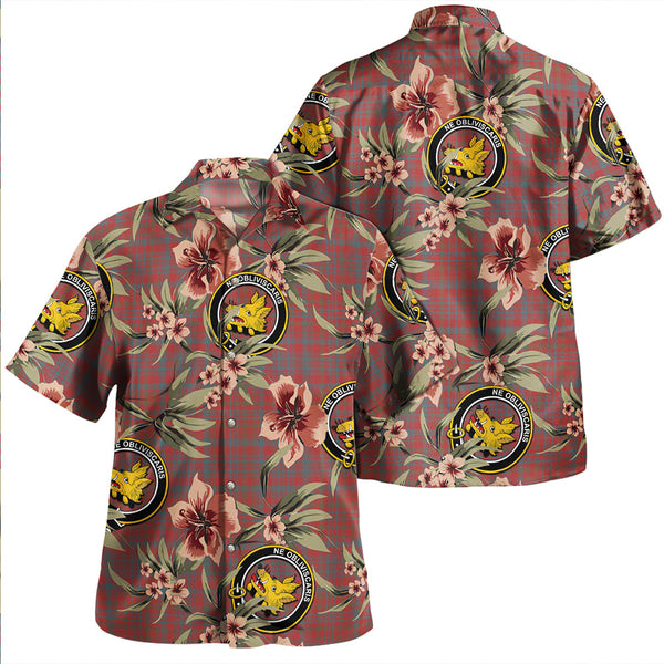 Campbell of Loudon Plaid Weathered 2 Clan Badge Tartan Aloha Hawaiian Shirt Tropical Old Style