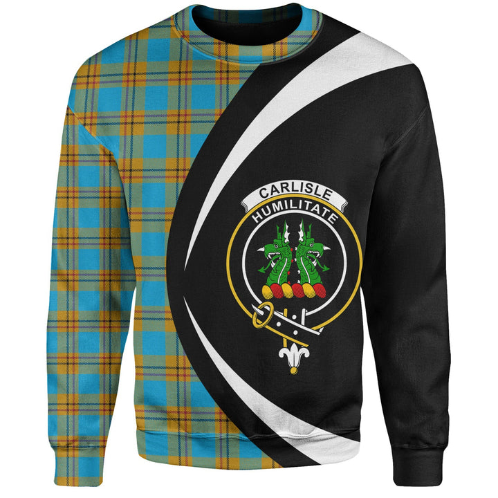Carlisle (Carlill) Ancient Clan Badge Tartan Sweatshirt Circle Style Personalized