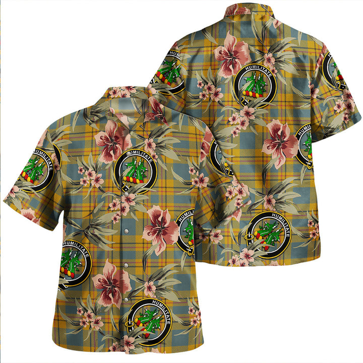 Carlisle (Carlill) Weathered Clan Badge Tartan Aloha Hawaiian Shirt Tropical Old Style