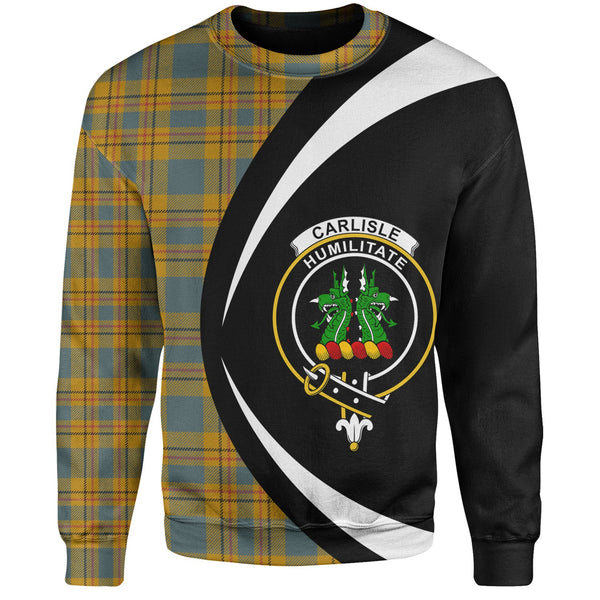 Carlisle (Carlill) Weathered Clan Badge Tartan Sweatshirt Circle Style Personalized