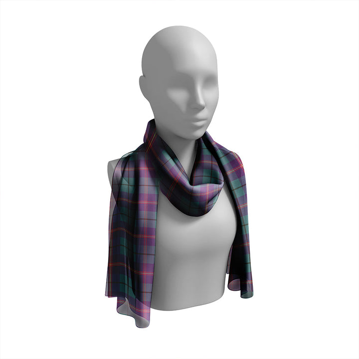 Carmichael Weathered Tartan Classic Silk Habotai Long Scarf