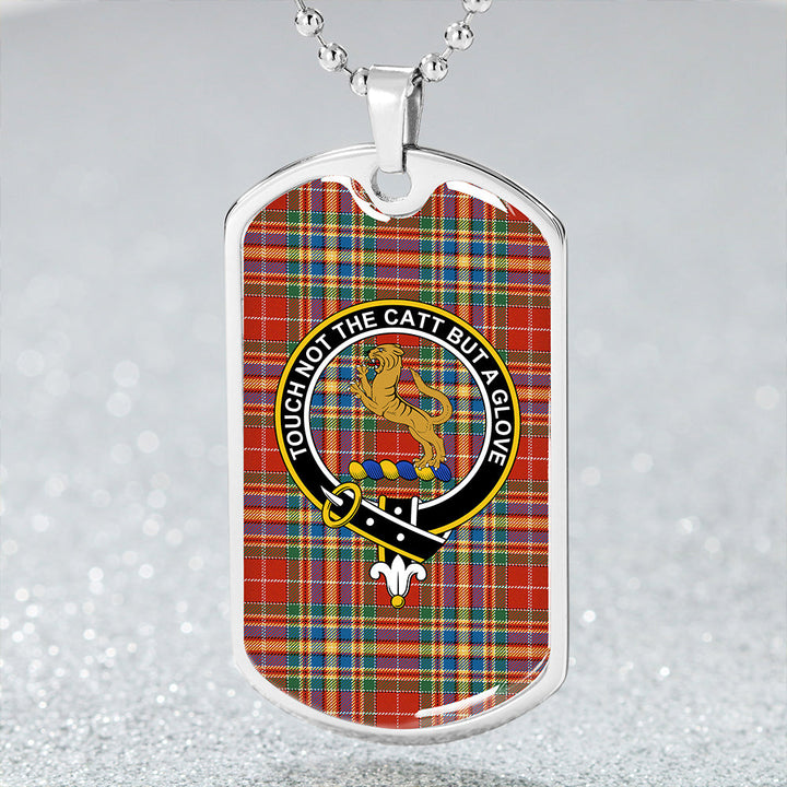 Chattan Chief Ancient Clan Badge Classic Tartan Dog Tag Necklace
