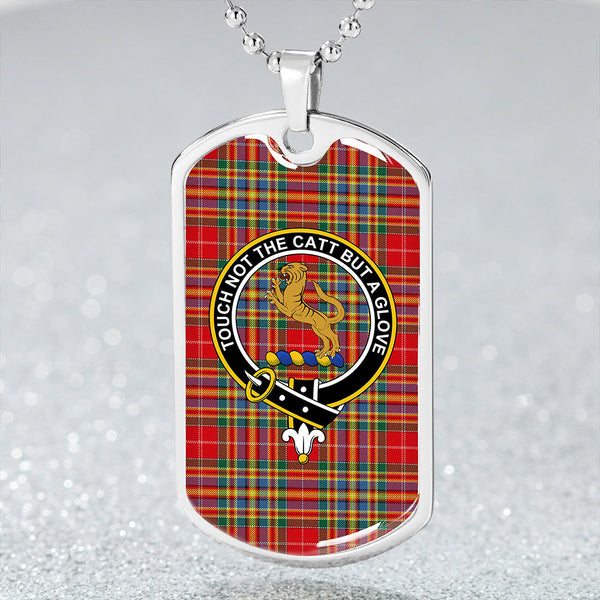 Chattan Chief Modern Clan Badge Classic Tartan Dog Tag Necklace