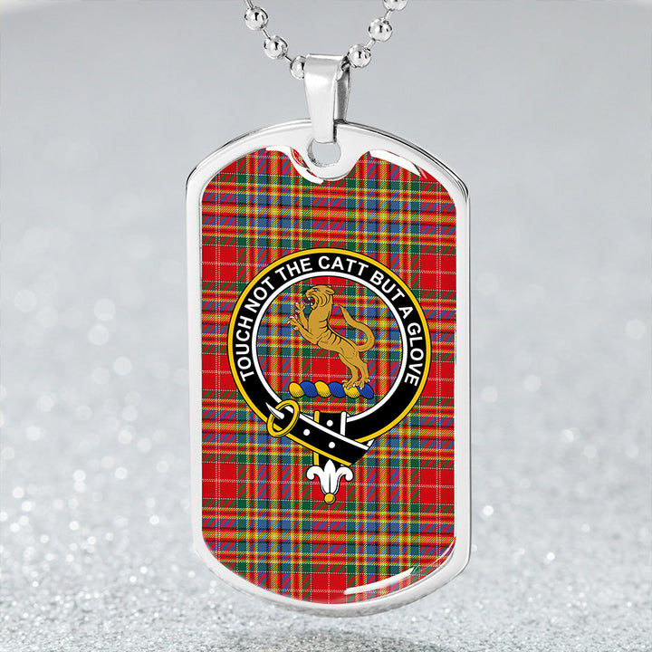Chattan Chief Modern Clan Badge Classic Tartan Dog Tag Necklace