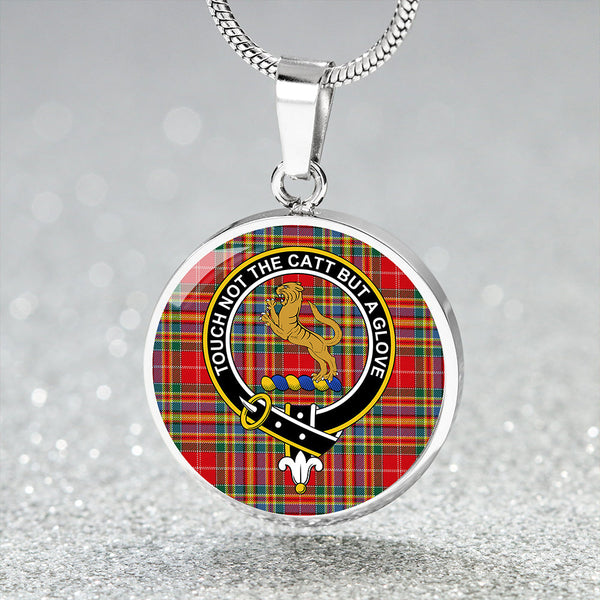 Chattan Chief Modern Clan Badge Tartan Classic Circle Necklace