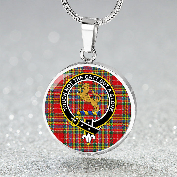 Chattan Chief Modern Clan Badge Tartan Classic Circle Necklace