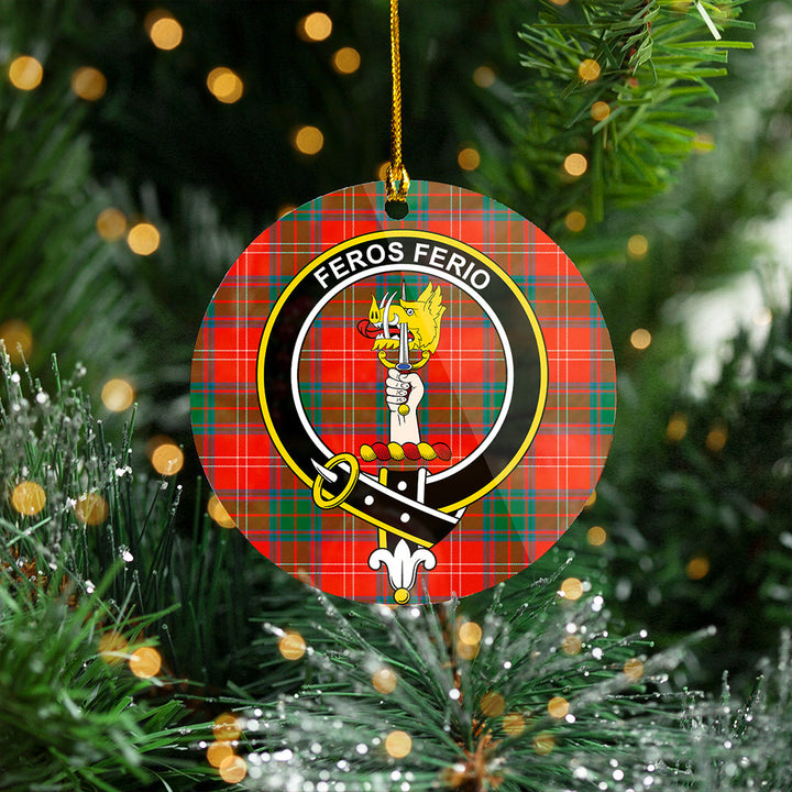 Chisholm Ancient Clan Badge Tartan Plastic Christmas Ornaments