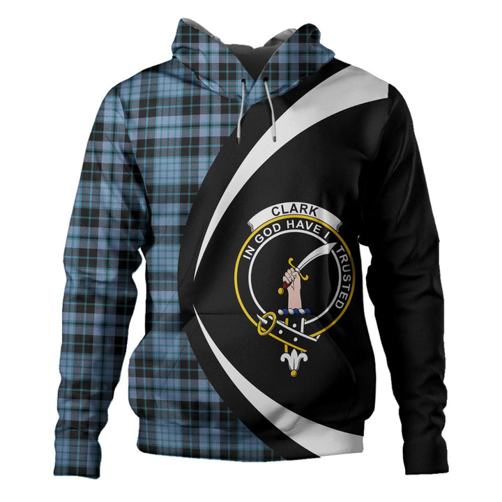 Clark (Clergy) Ancient Clan Badge Tartan Hoodie Circle Style