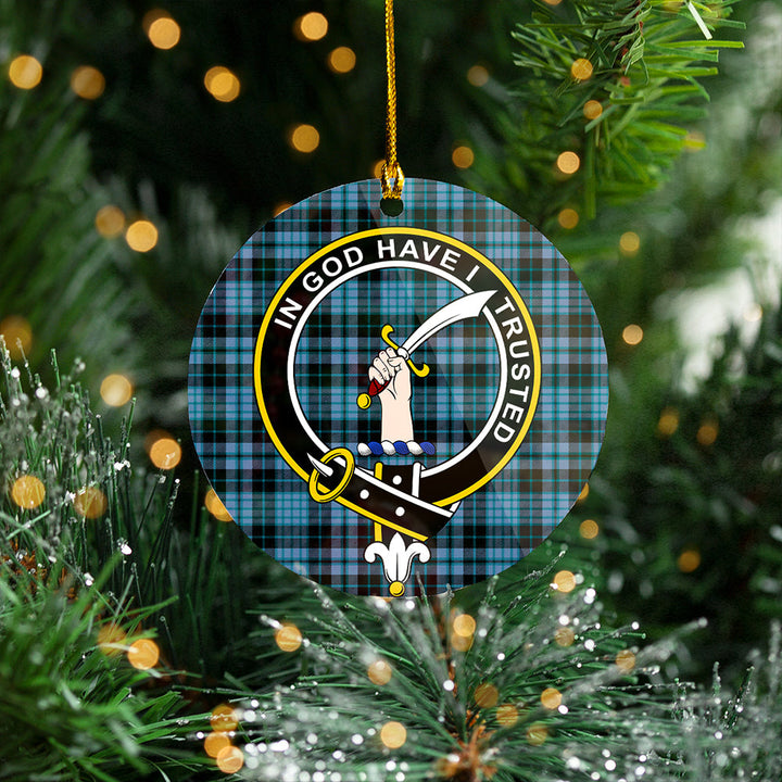 Clark (Clergy) Ancient Clan Badge Tartan Plastic Christmas Ornaments