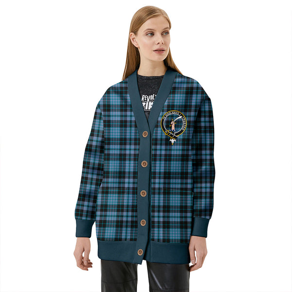 Clark (Clergy) Ancient Clan Badge Tartan V-neck Cardigan