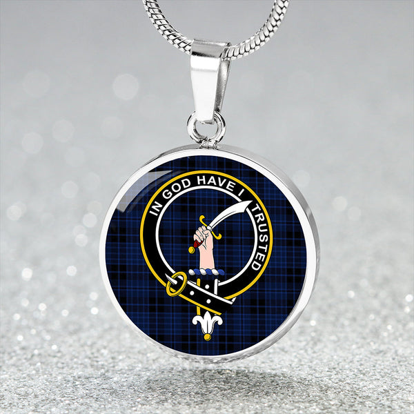 Clark (Clergy) Modern Clan Badge Tartan Classic Circle Necklace