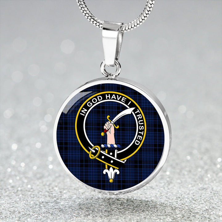 Clark (Clergy) Modern Clan Badge Tartan Classic Circle Necklace
