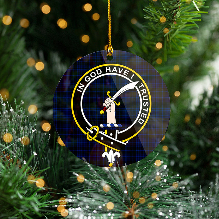 Clark (Clergy) Modern Clan Badge Tartan Plastic Christmas Ornaments