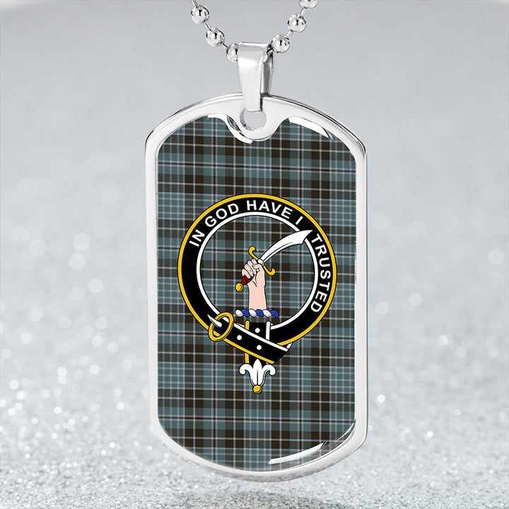 Clark (Clergy) Weathered Clan Badge Classic Tartan Dog Tag Necklace
