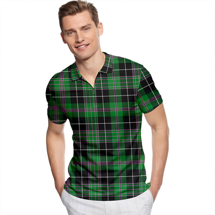 Clergy Episcopal Ancient Tartan Classic Lapel Zip Short Sleeve Polo
