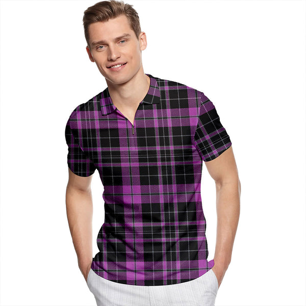 Clergy Wilson's Modern Tartan Classic Lapel Zip Short Sleeve Polo