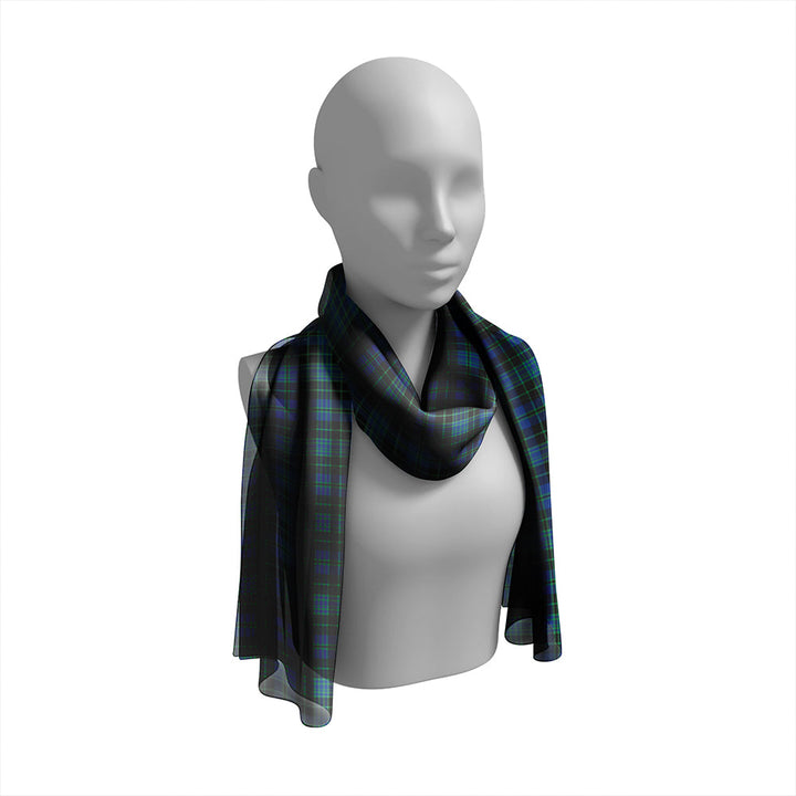 Clergy (Clark) Modern Tartan Classic Silk Habotai Long Scarf