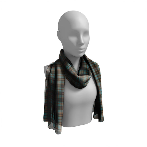 Clergy (Clark) Weathered Tartan Classic Silk Habotai Long Scarf