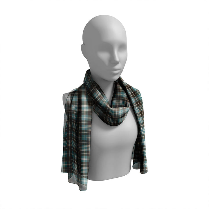 Clergy (Grey) Weathered Tartan Classic Silk Habotai Long Scarf