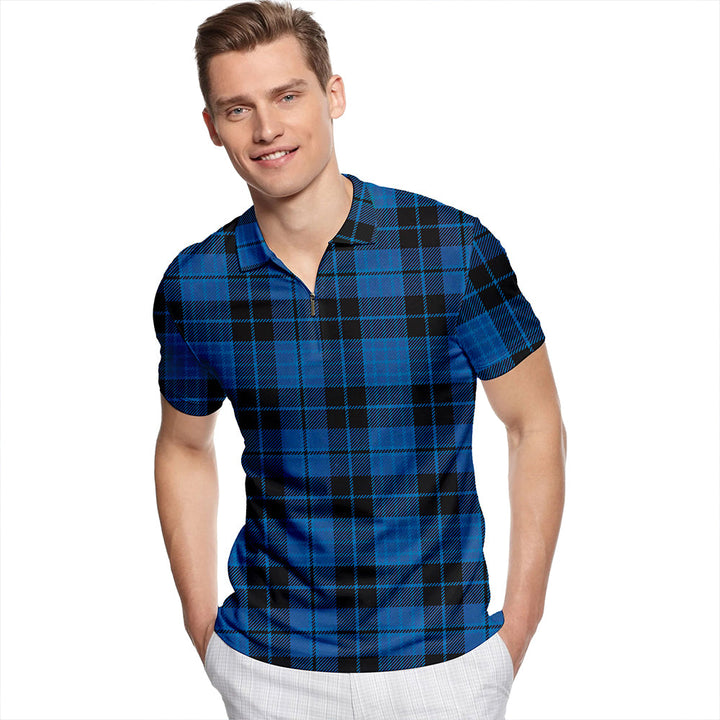 Clergy (Smith) Modern Tartan Classic Lapel Zip Short Sleeve Polo