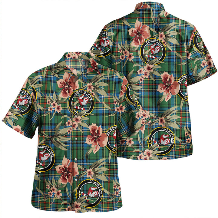 Cockburn (Coburn) Ancient Clan Badge Tartan Aloha Hawaiian Shirt Tropical Old Style