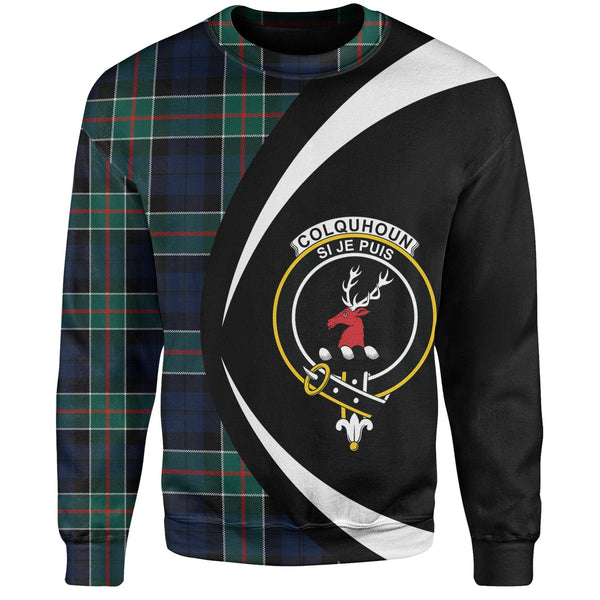 Colquhoun (Cowans) Modern Clan Badge Tartan Sweatshirt Circle Style Personalized