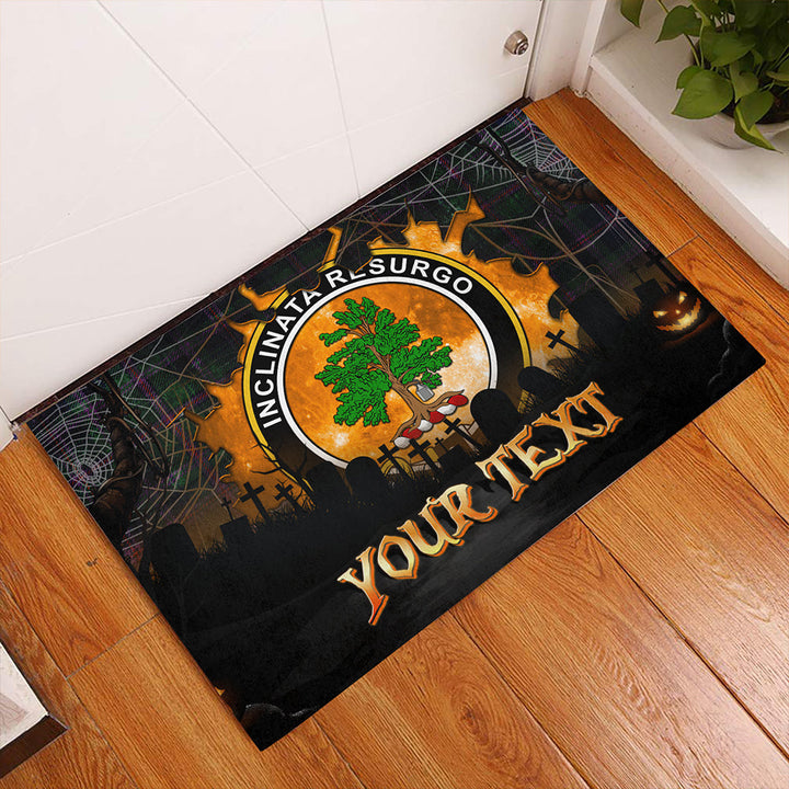 Cooper Modern Clan Badge Tartan Personalize Doormat Happy Halloween Style