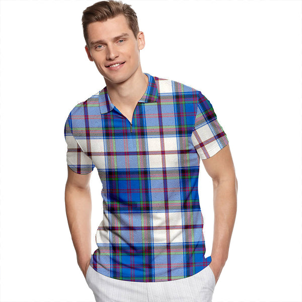 Cooper Dress Modern Tartan Classic Lapel Zip Short Sleeve Polo