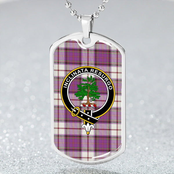 Cooper Dress Weathered Clan Badge Classic Tartan Dog Tag Necklace