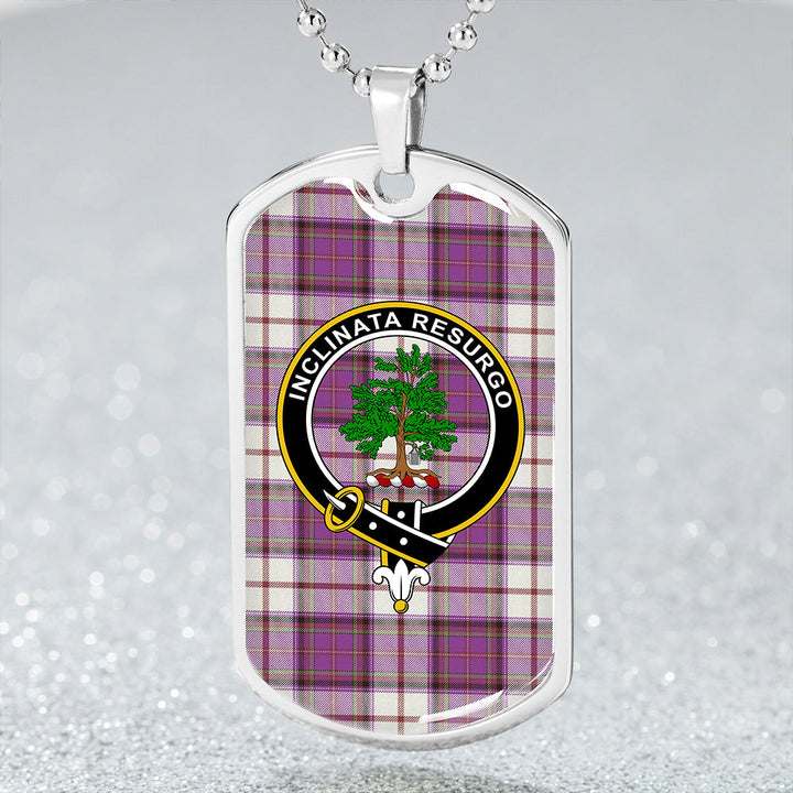 Cooper Dress Weathered Clan Badge Classic Tartan Dog Tag Necklace