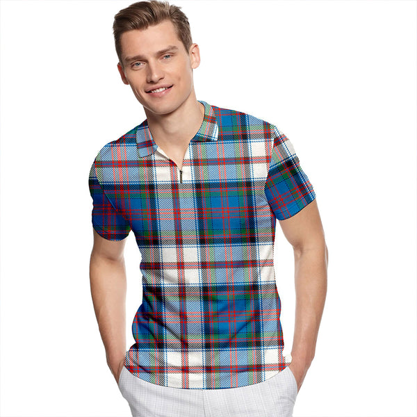 Cooper Dress #2 Ancient Tartan Classic Lapel Zip Short Sleeve Polo