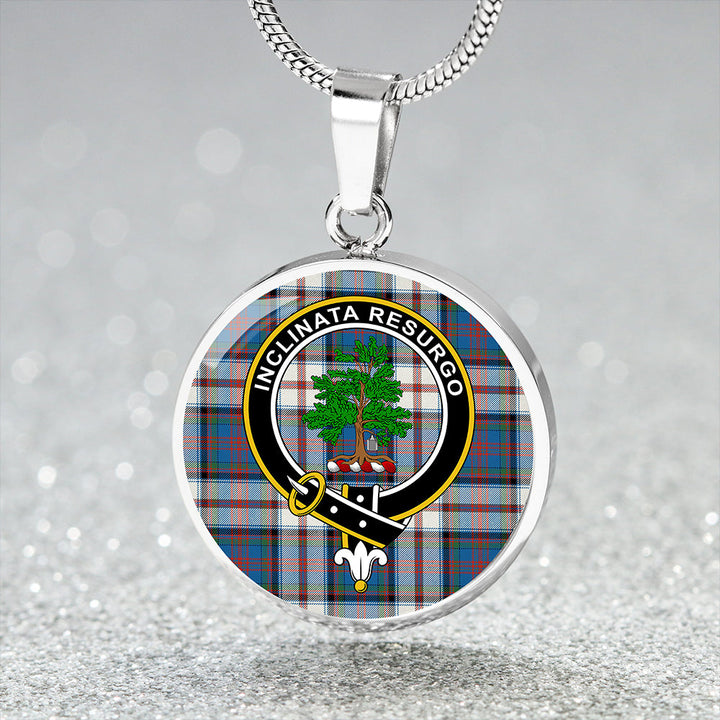 Cooper Dress #2 Ancient Clan Badge Tartan Classic Circle Necklace
