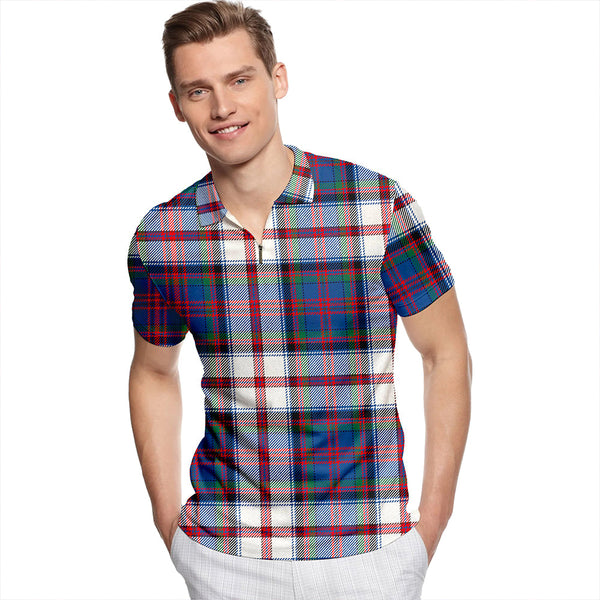 Cooper Dress #2 Modern Tartan Classic Lapel Zip Short Sleeve Polo