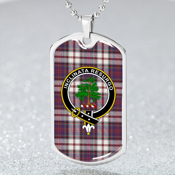Cooper Dress #2 Weathered Clan Badge Classic Tartan Dog Tag Necklace