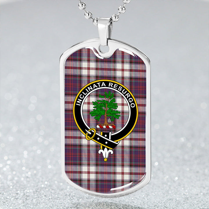 Cooper Dress #2 Weathered Clan Badge Classic Tartan Dog Tag Necklace