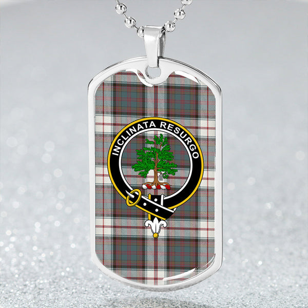 Cooper Dress #3 Weathered Clan Badge Classic Tartan Dog Tag Necklace