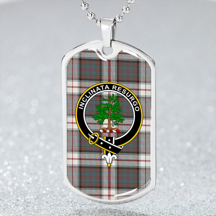 Cooper Dress #3 Weathered Clan Badge Classic Tartan Dog Tag Necklace