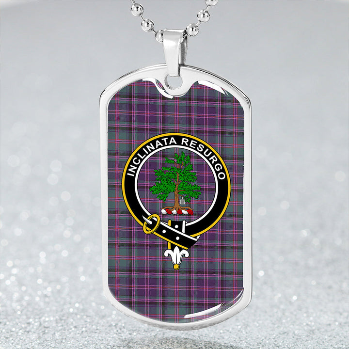 Couper (Cooper) Weathered Clan Badge Classic Tartan Dog Tag Necklace